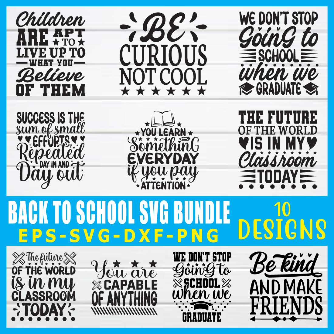 back to school svg bundle preview image.