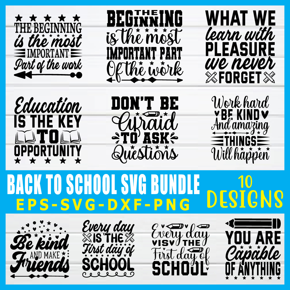 back to school svg bundle cover image.