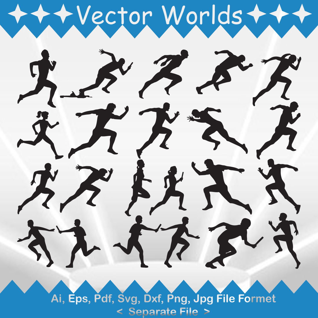 Relay Runners SVG Vector Design cover image.