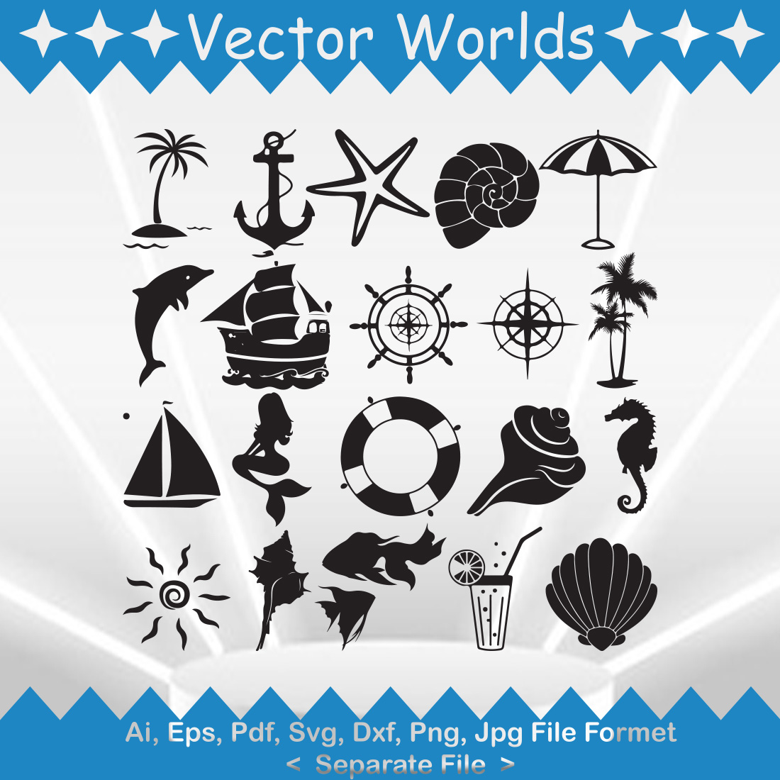 Summer Elements SVG Vector Design cover image.