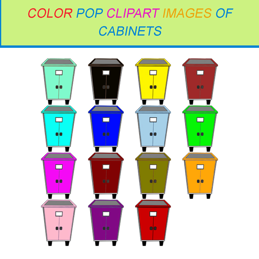 15 COLOR POP CLIPART IMAGES OF CABINETS cover image.