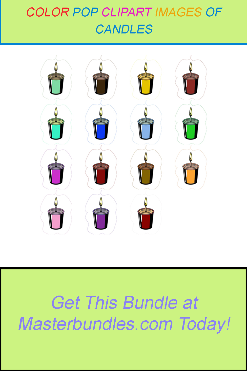 15 COLOR POP CLIPART IMAGES OF CANDLES pinterest preview image.