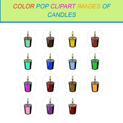 15 COLOR POP CLIPART IMAGES OF CANDLES cover image.