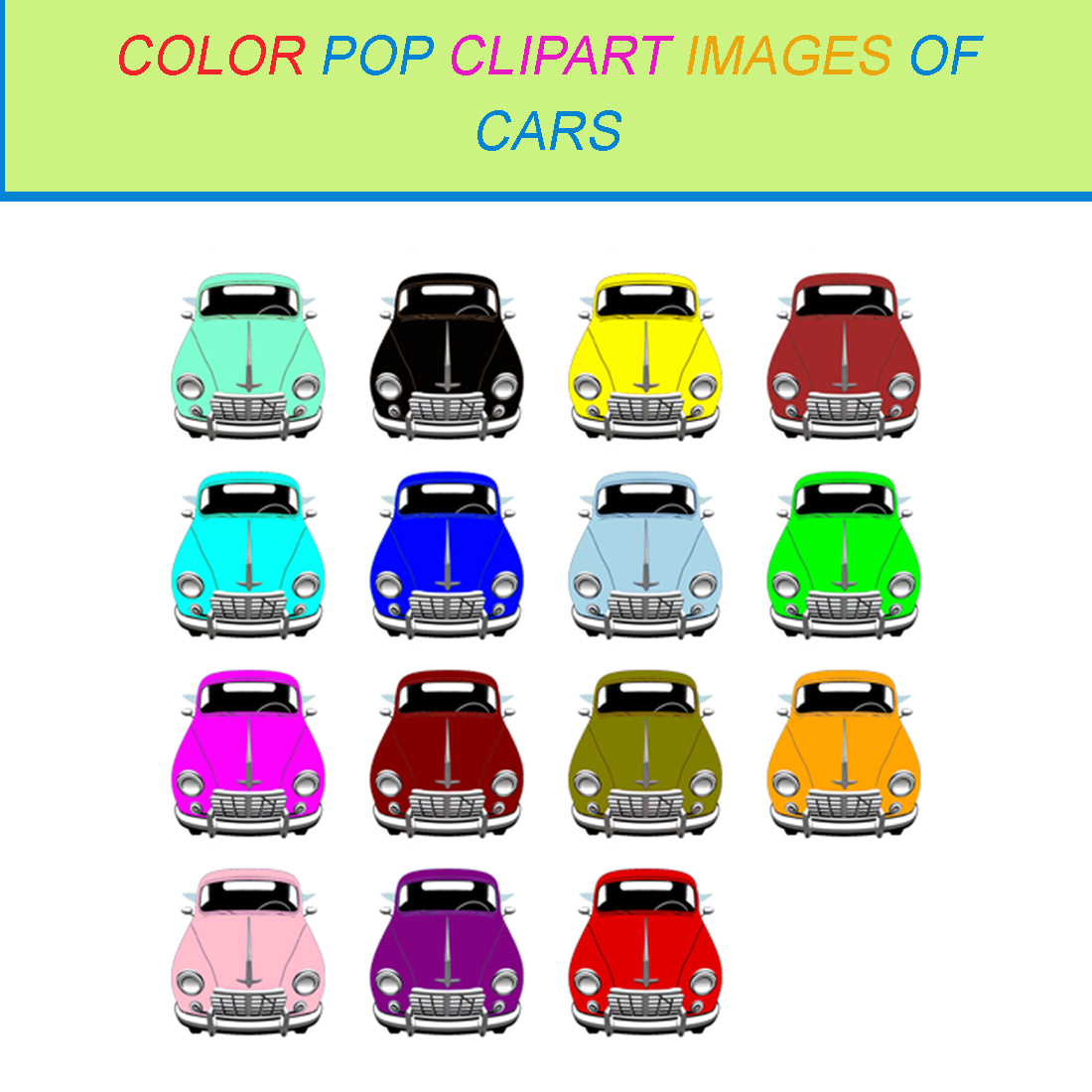 15 COLOR POP CLIPART IMAGES OF CARS cover image.