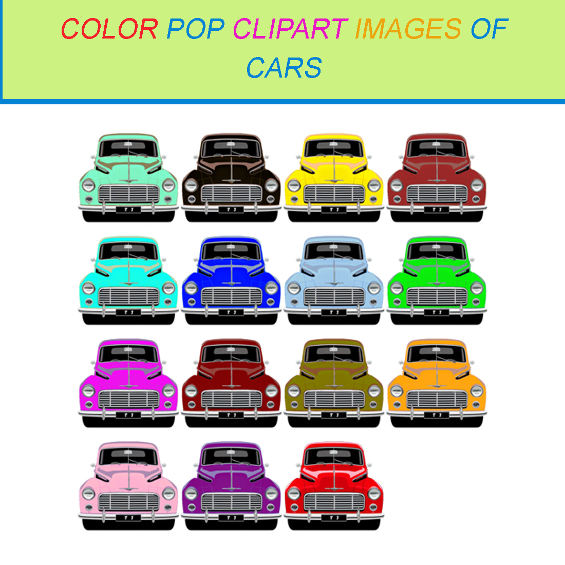 vintage car clipart color