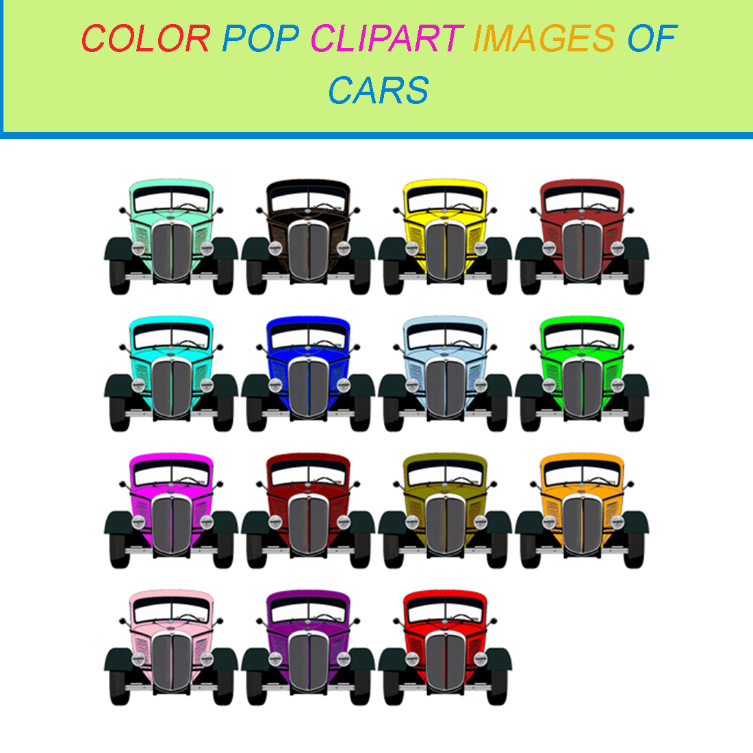 15 COLOR POP CLIPART IMAGES OF CARS cover image.