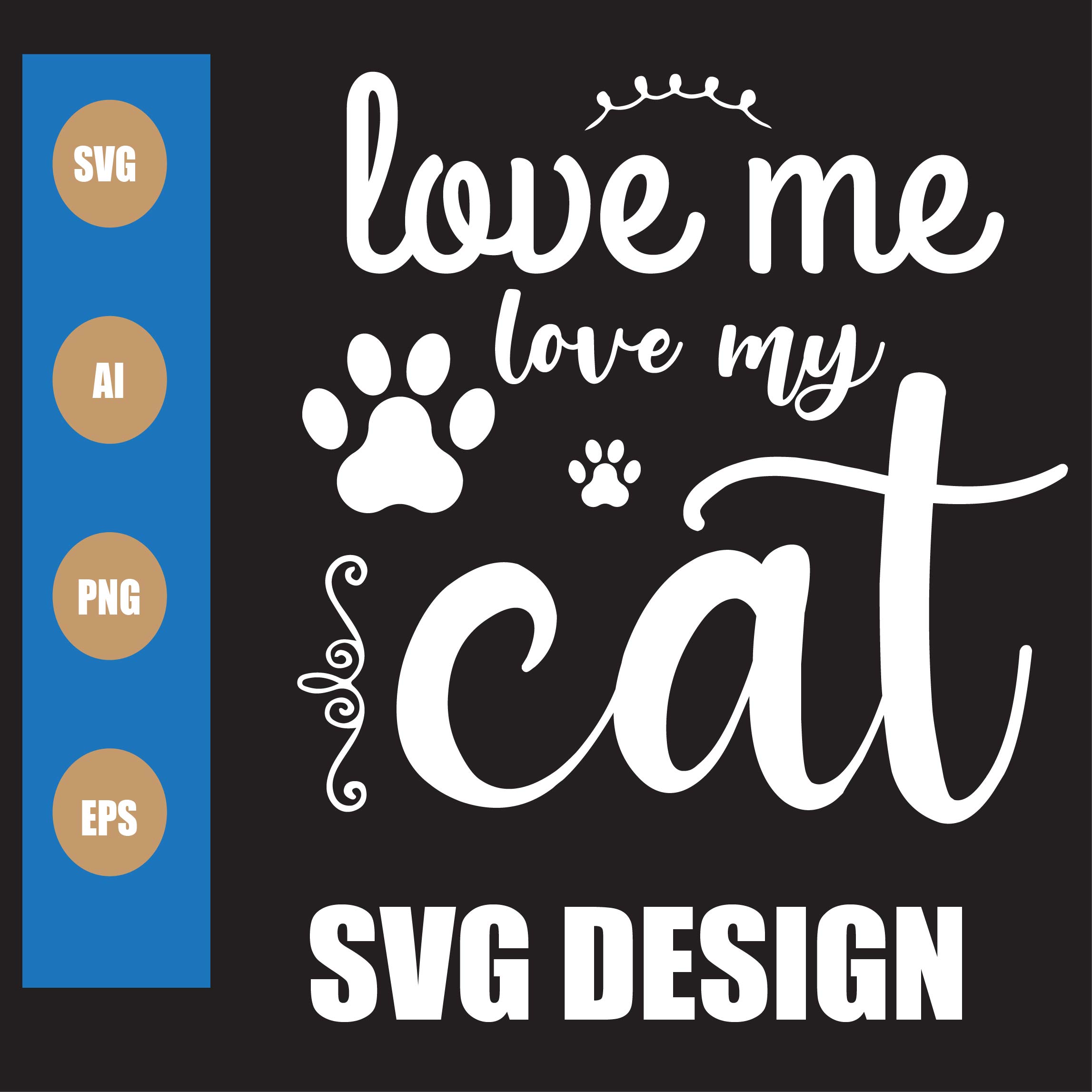 Cat svg design preview image.