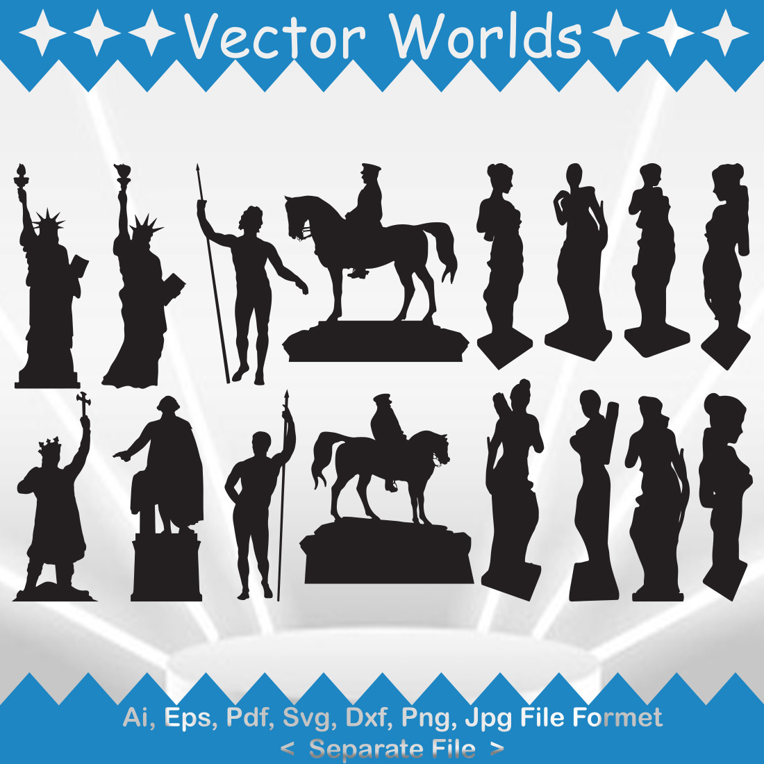 Statue SVG Vector Design preview image.