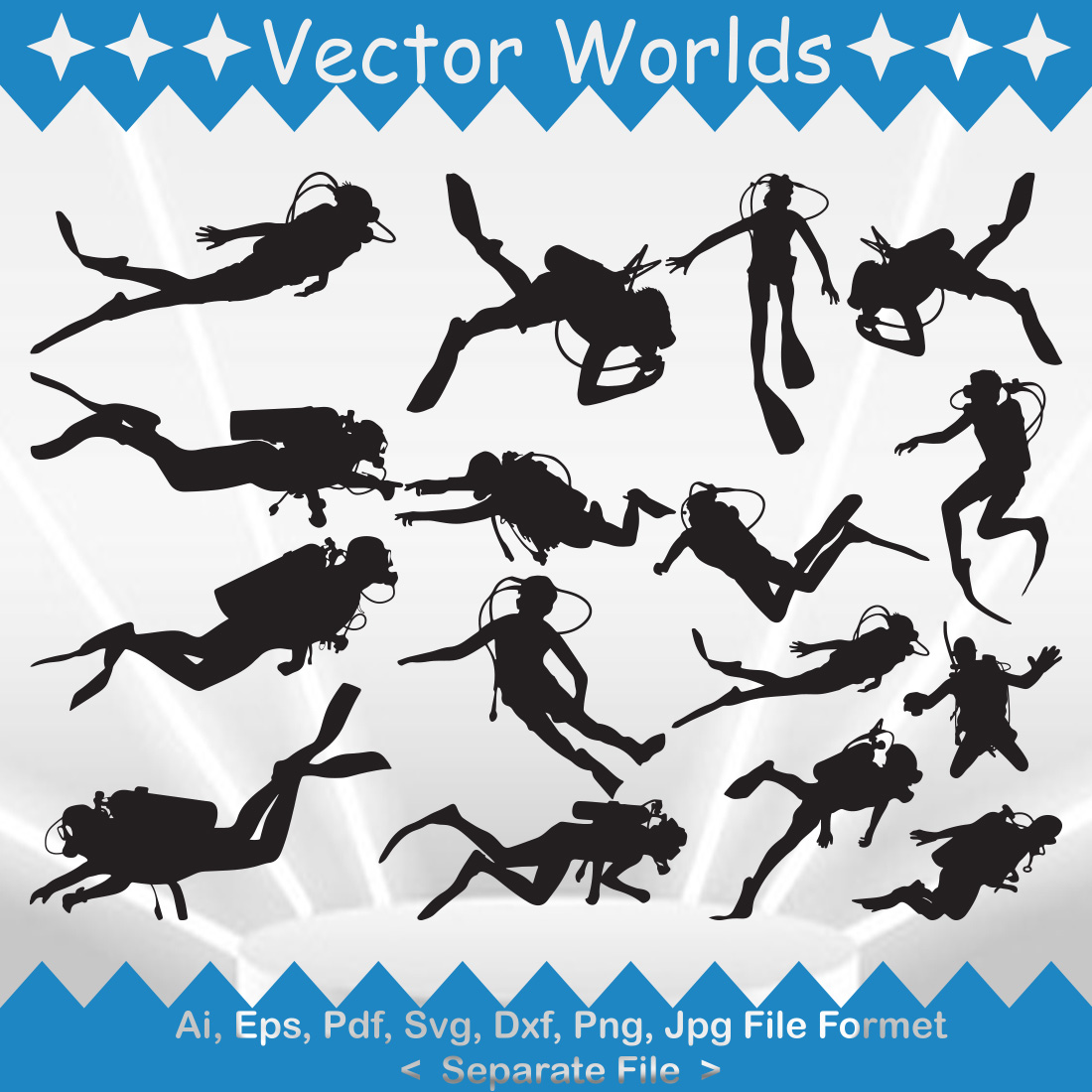 Scuba Diving SVG Vector Design preview image.