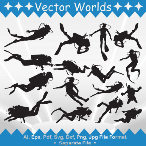 Scuba Diving SVG Vector Design cover image.