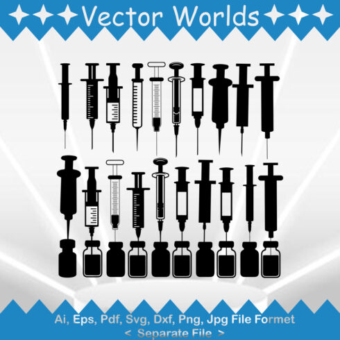 Syringe SVG Vector Design cover image.