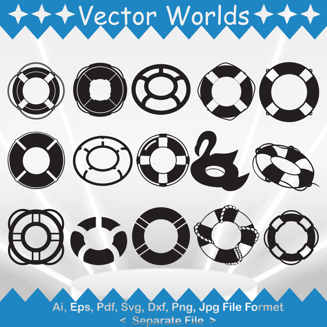 Swim Ring SVG Vector Design preview image.