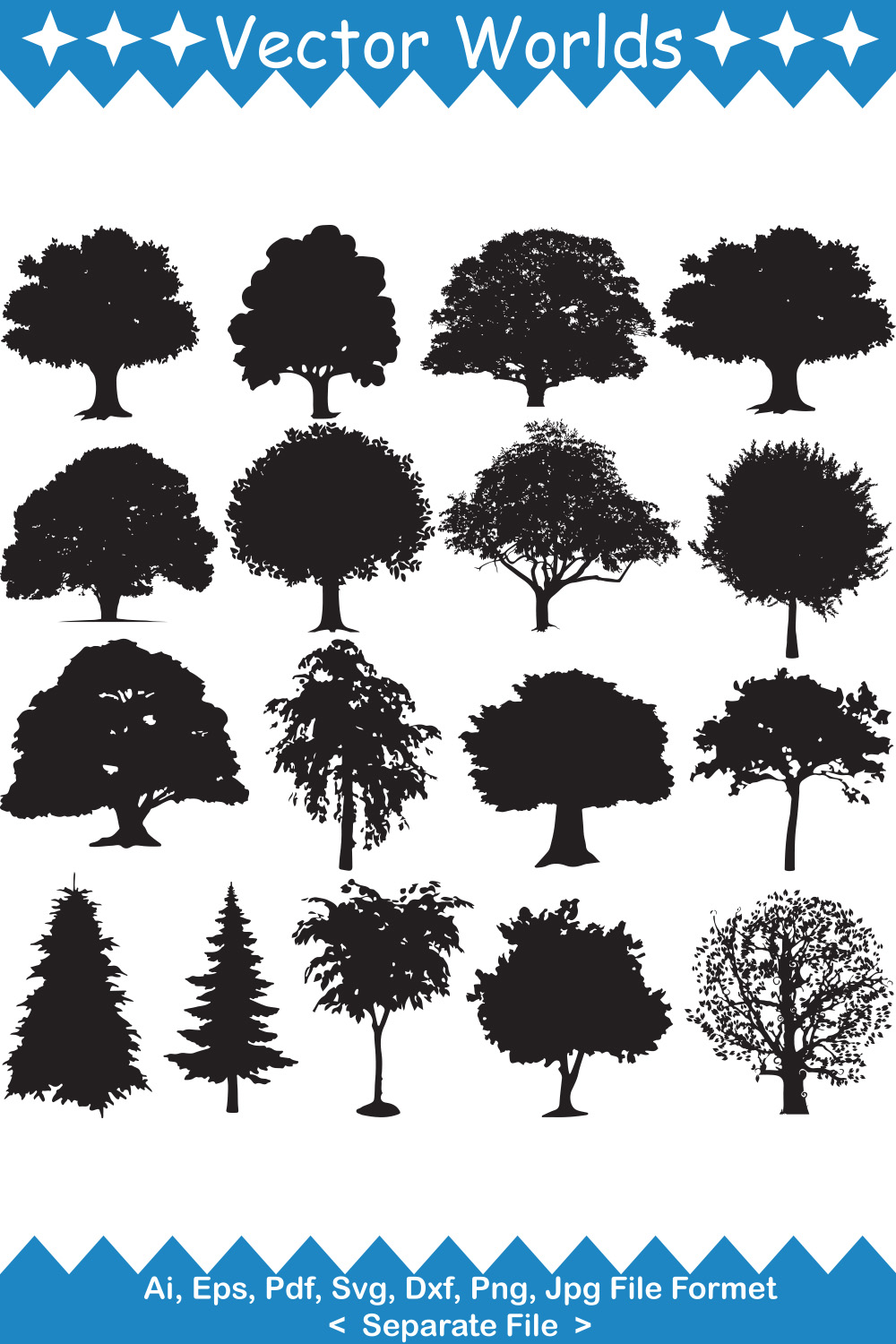 Tree SVG Vector Design pinterest preview image.