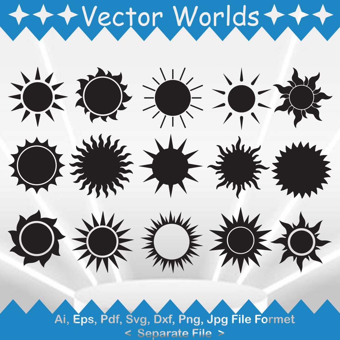 Sun SVG Vector Design cover image.