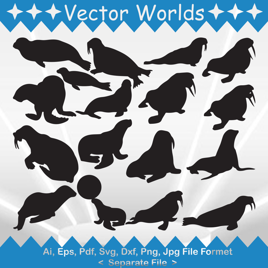 Walrus SVG Vector Design preview image.