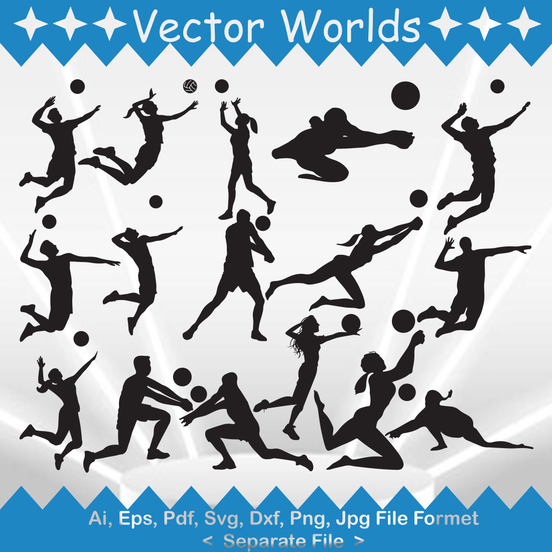 Volleyballe SVG Vector Design preview image.