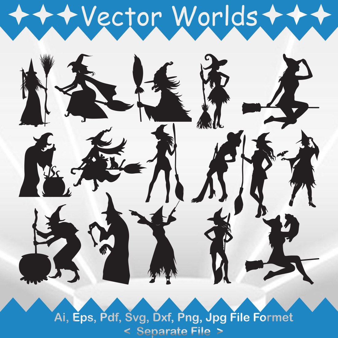 Witch SVG Vector Design cover image.