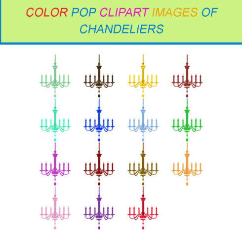 15 COLOR POP CLIPART IMAGES OF CHANDELIERS cover image.
