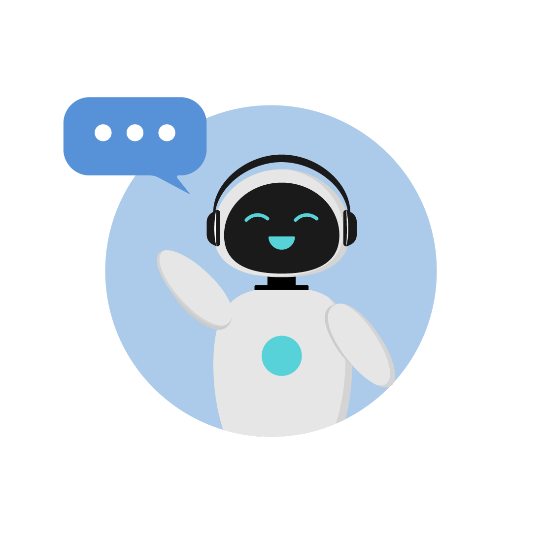 2 icon vector illustration with chat bot preview image.