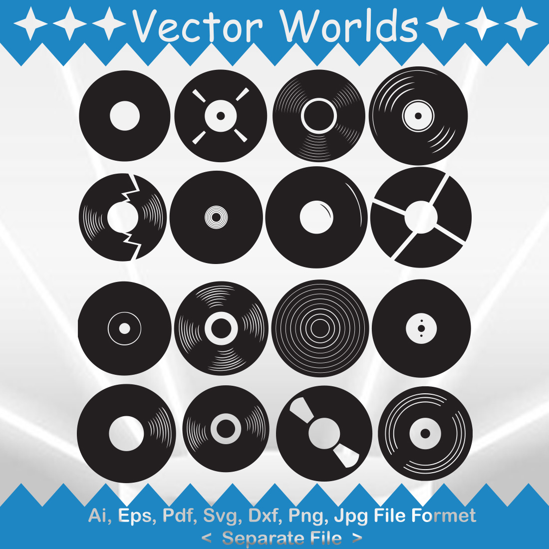 Vinyl Record SVG Vector Design preview image.