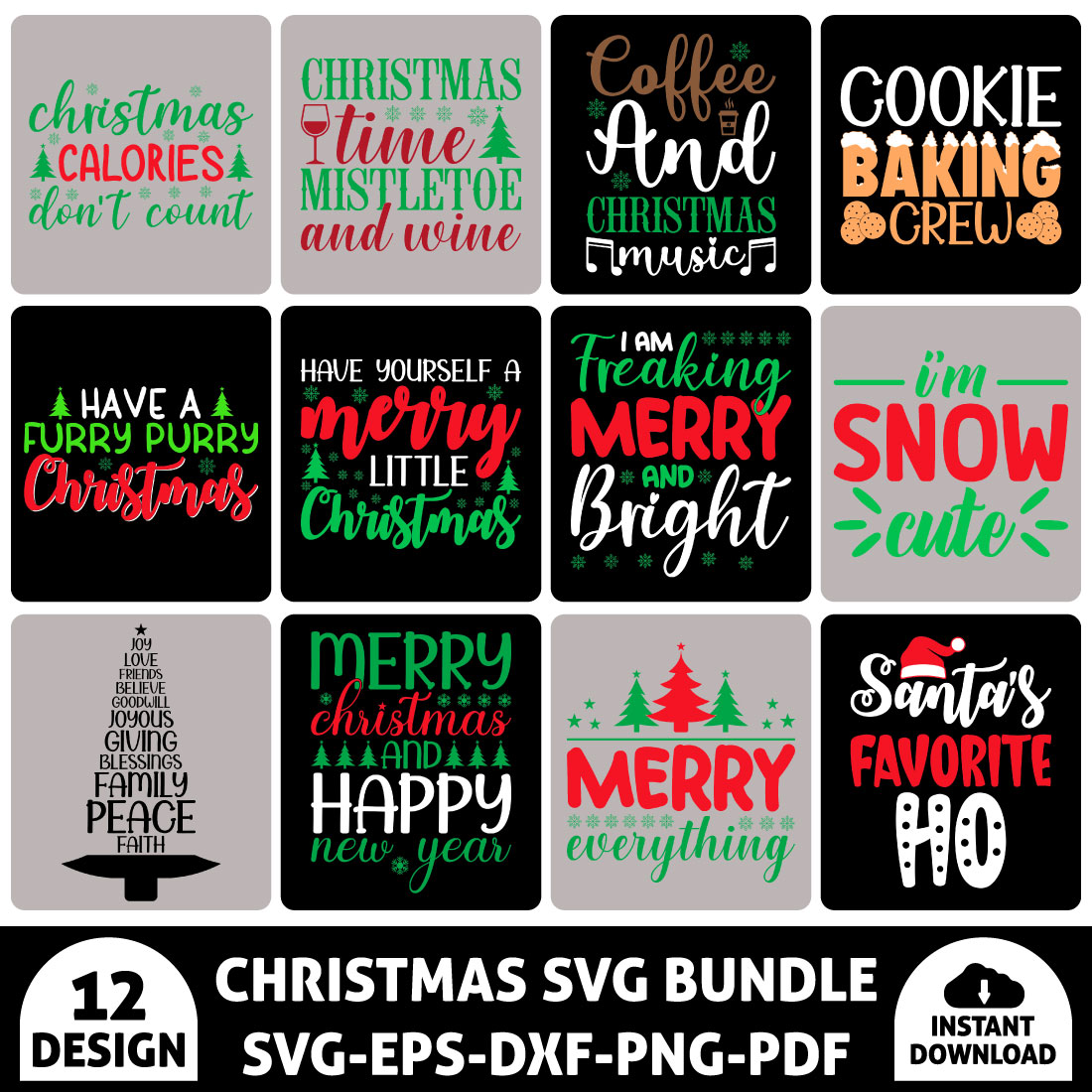 Christmas SVG Bundle preview image.