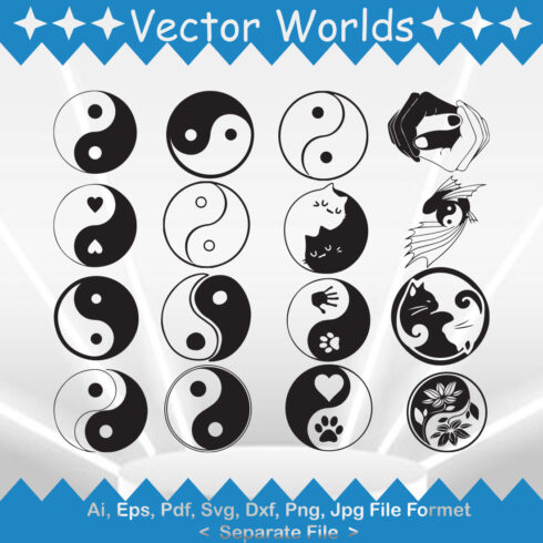 Ying Yang SVG Vector Design cover image.