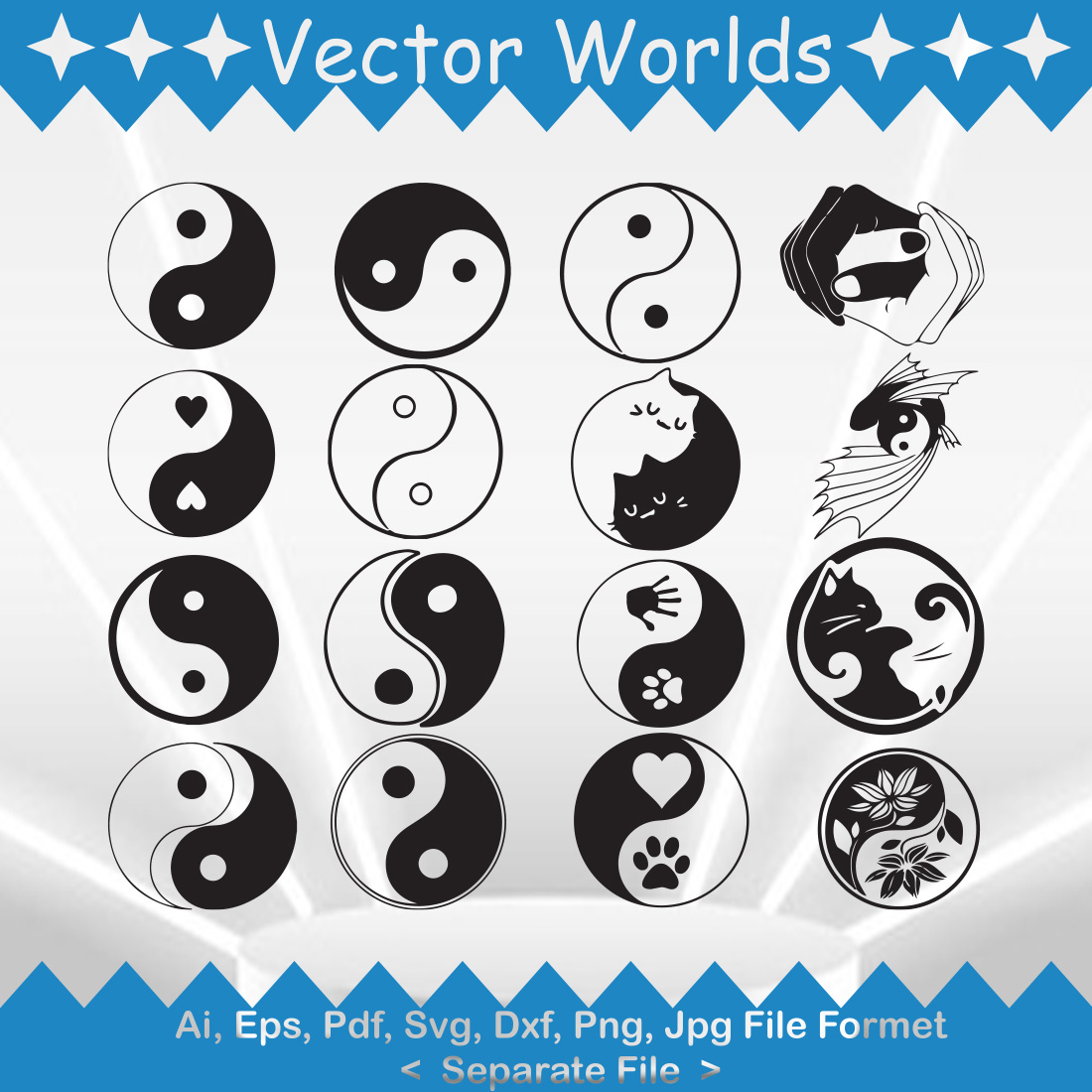 Ying Yang SVG Vector Design cover image.