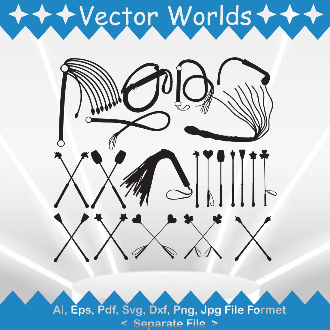 Riding Crops SVG Vector Design preview image.