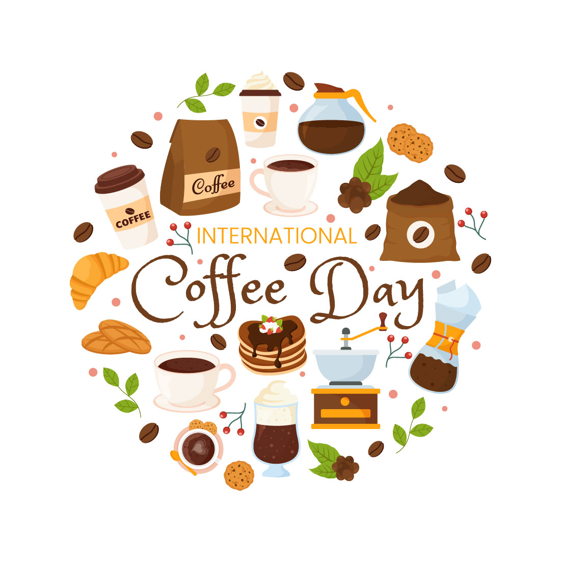 16 International Coffee Day Illustration preview image.