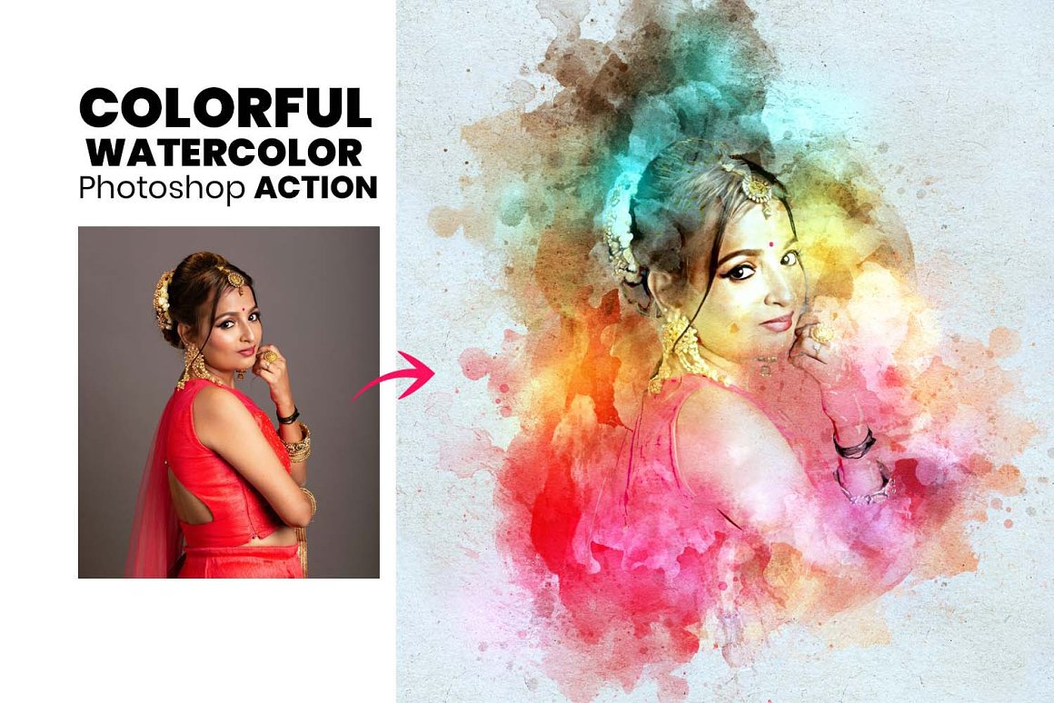 colorfull watercolor photoshop action 692