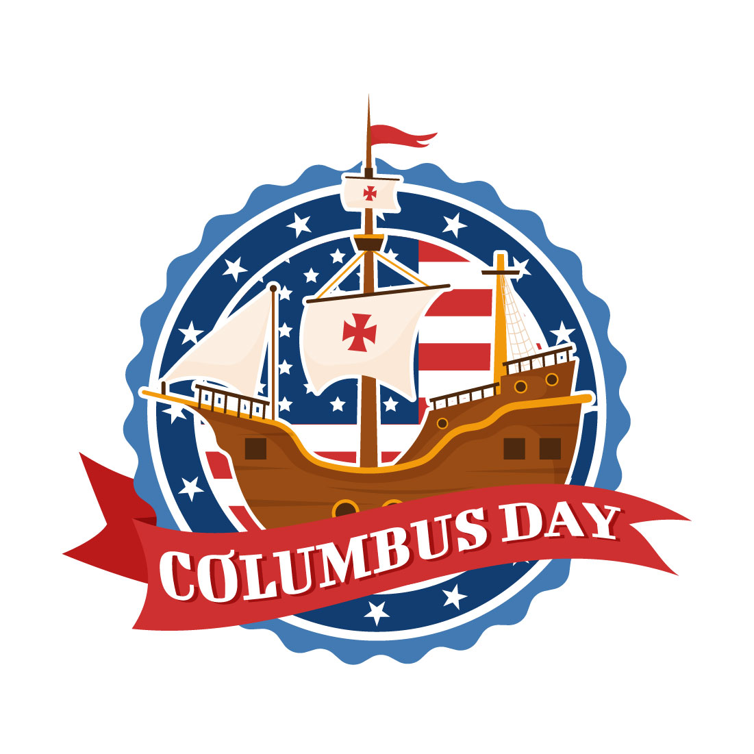 15 Happy Columbus Day Illustration preview image.