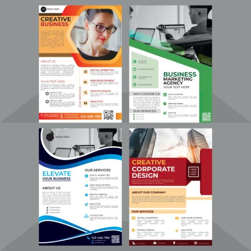 Creative corporate business flyer design templates cover image.