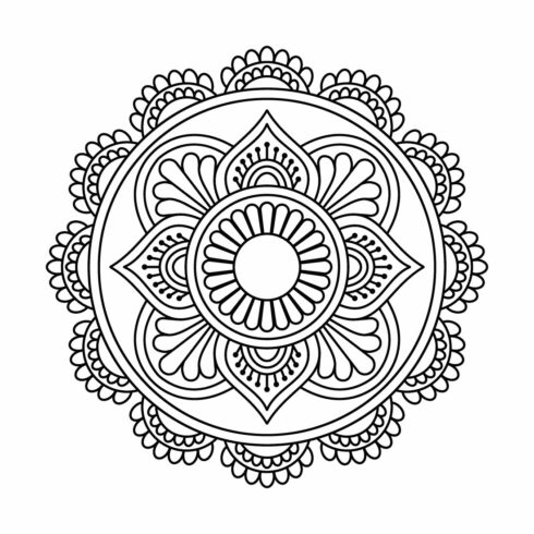 Creative Abstract Ornament Round Mandala Coloring Book cover image.