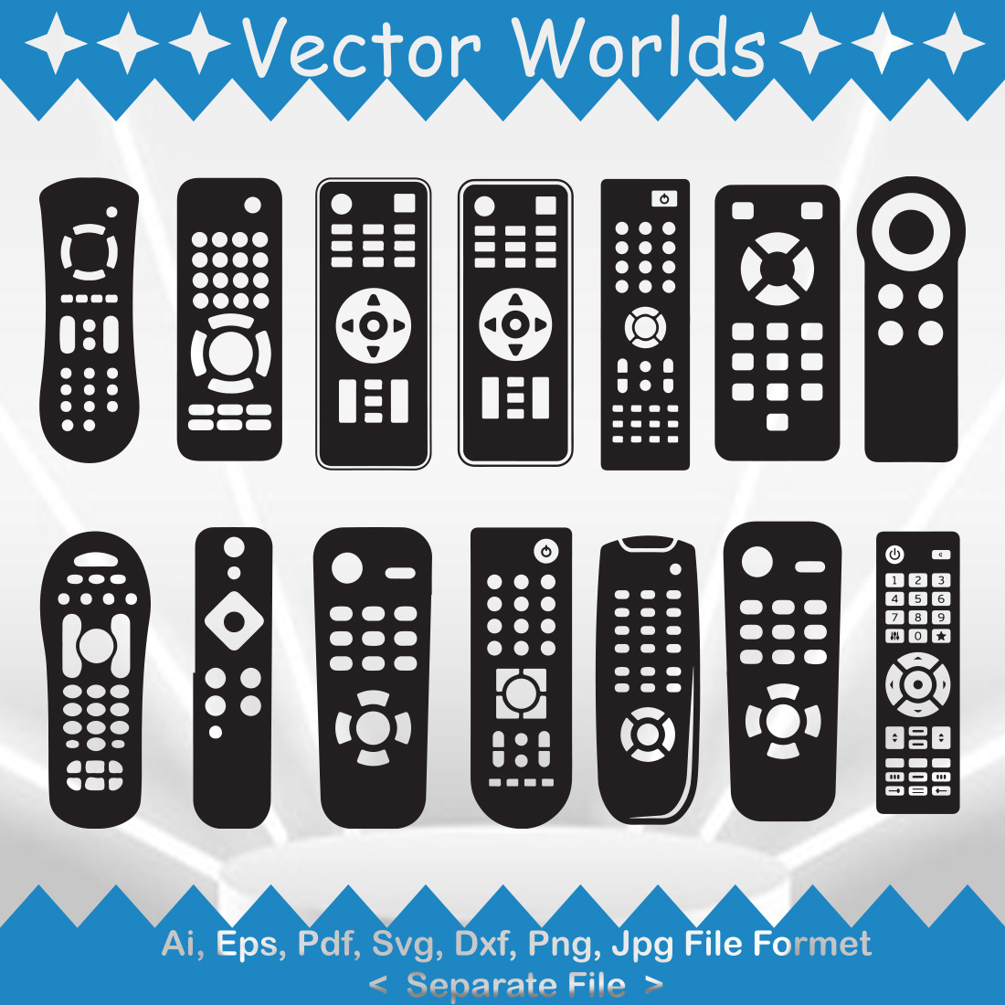 Remote Control SVG Vector Design preview image.