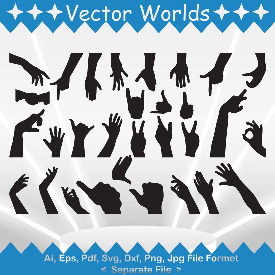 Rock Paper Scissors SVG Vector Design preview image.