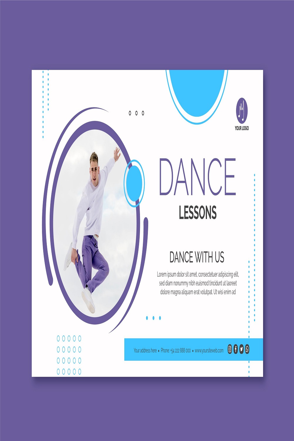 Dancing banner template pinterest preview image.