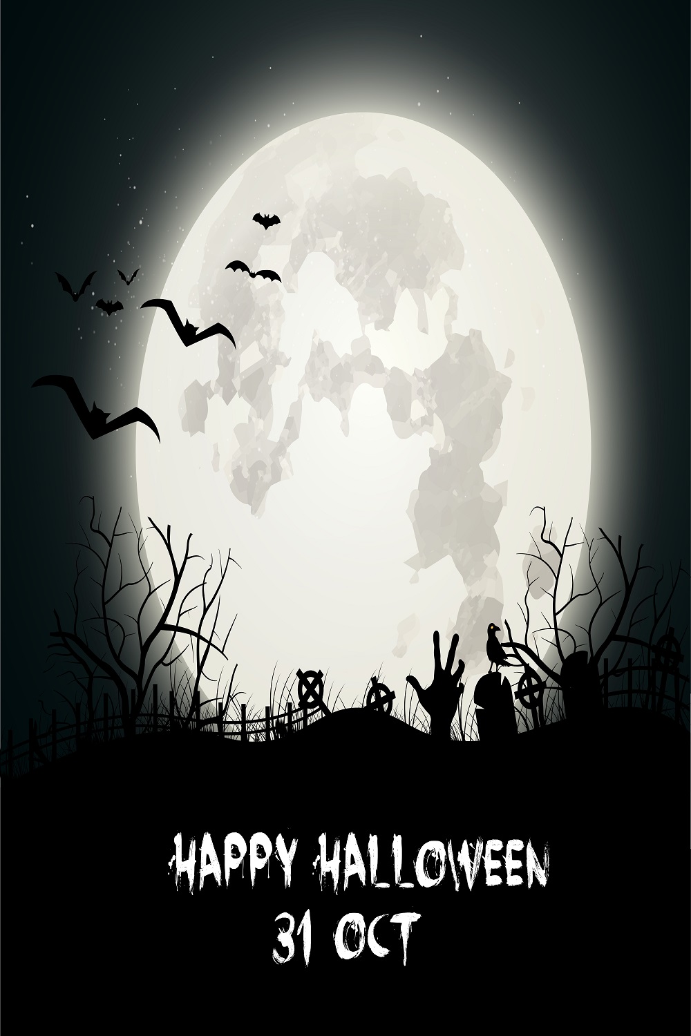 Dark Halloween background pinterest preview image.