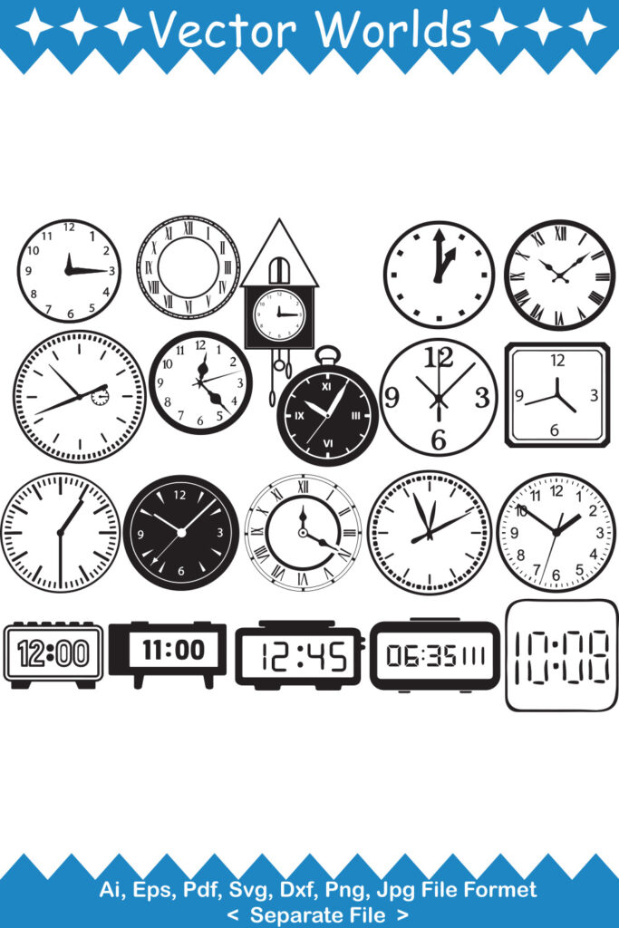 Wall clock SVG Vector Design - MasterBundles
