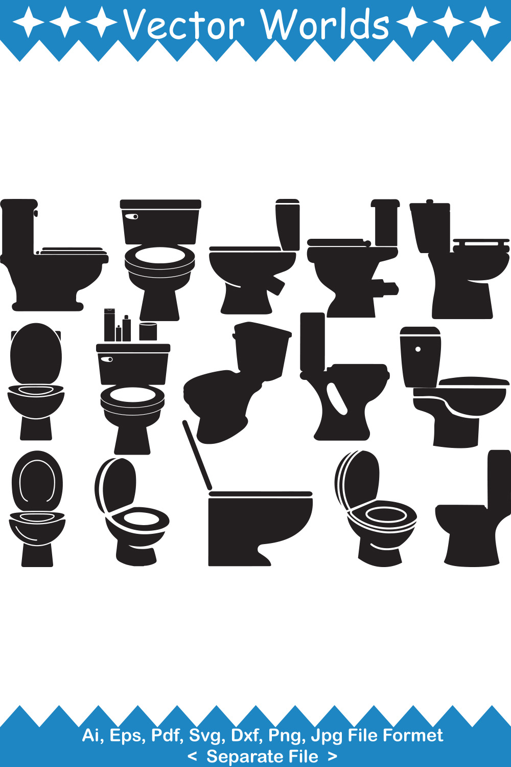 Toilet SVG Vector Design pinterest preview image.