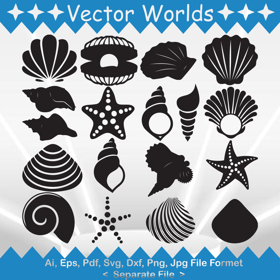 Seashell SVG Vector Design preview image.