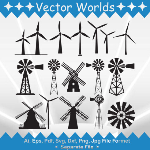 Windmill Electric SVG Vector Design cover image.