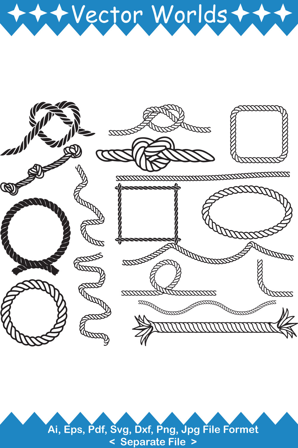 Rope SVG Vector Design pinterest preview image.