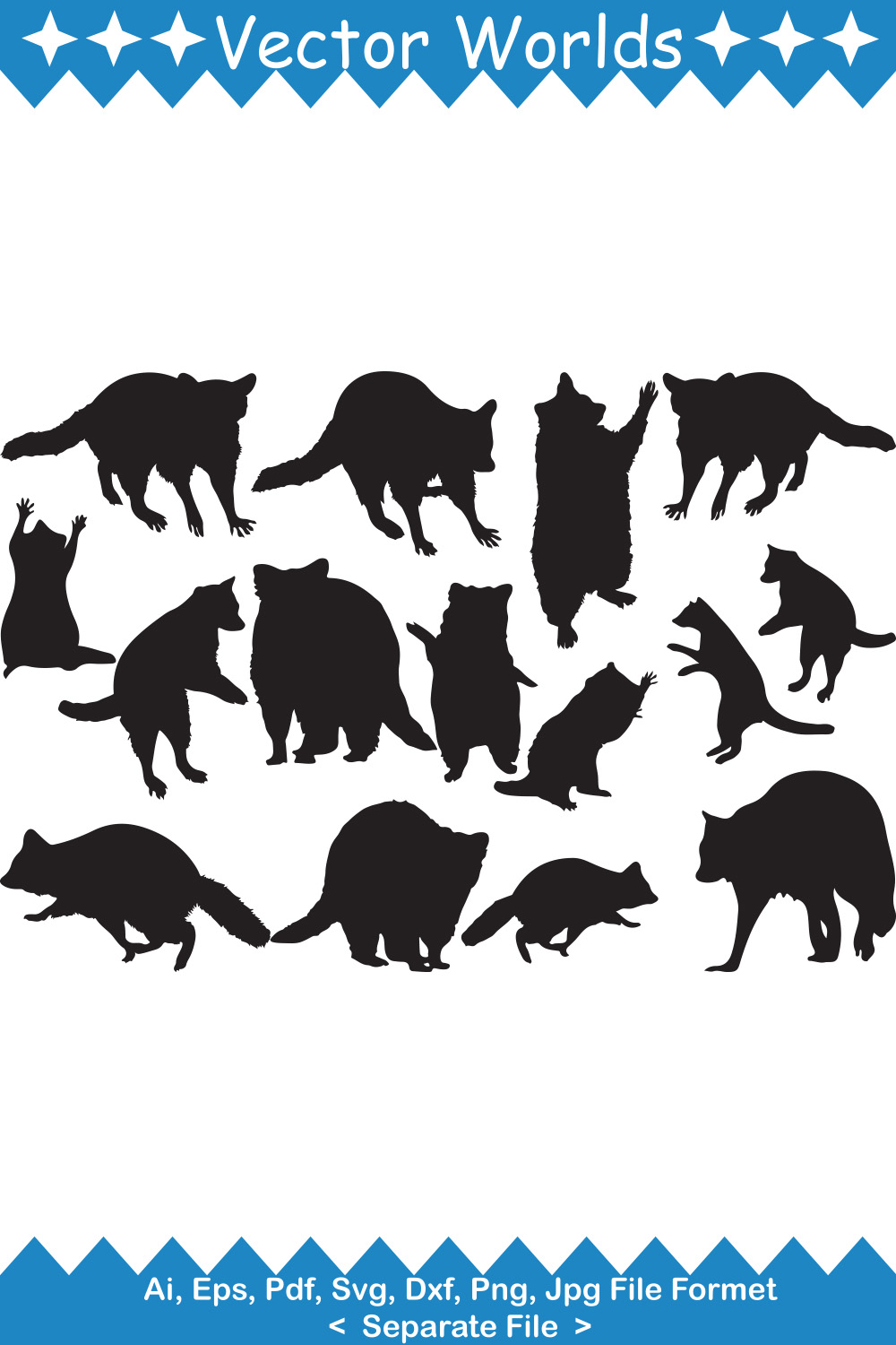 Raccoon SVG Vector Design pinterest preview image.