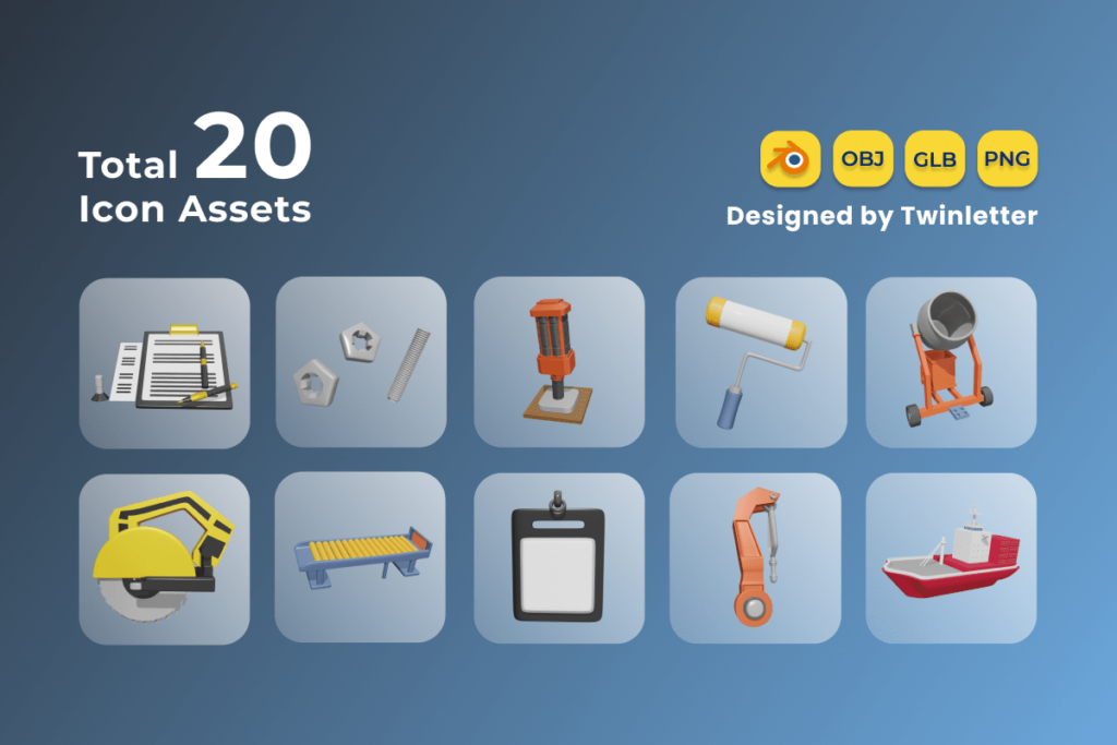 Labour Day 3D Icon Pack Vol 2 - MasterBundles