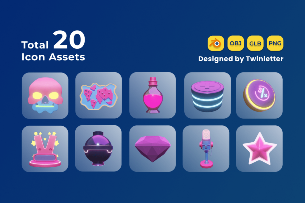 Gaming Asset 3D Icon Pack Vol 2 - MasterBundles