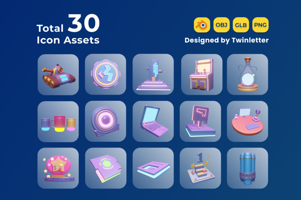 Gaming Asset 3D Icon Pack Vol 1 - MasterBundles
