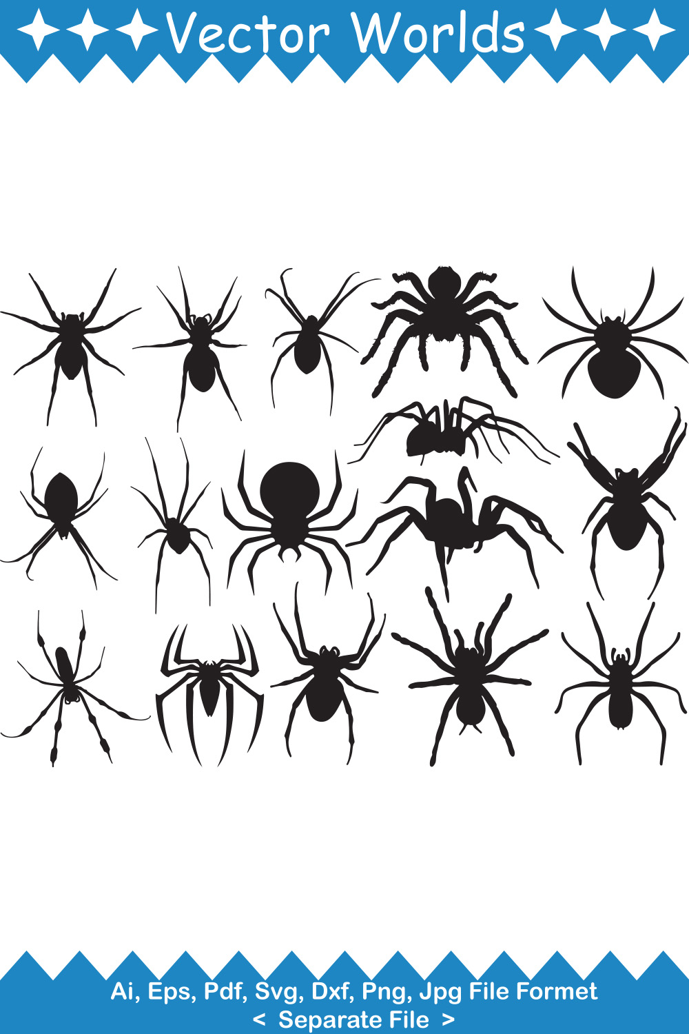 Spider SVG Vector Design pinterest preview image.