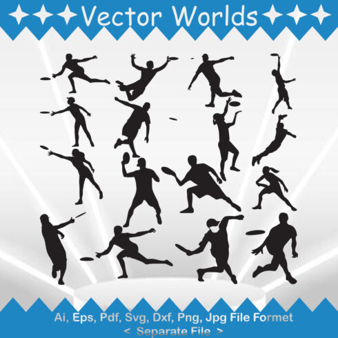 Ultimate Frisbee SVG Vector Design cover image.