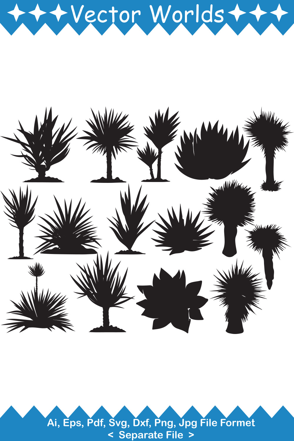 Yucca SVG Vector Design pinterest preview image.