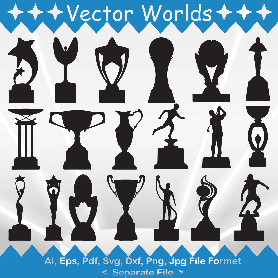 Trophy SVG Vector Design preview image.